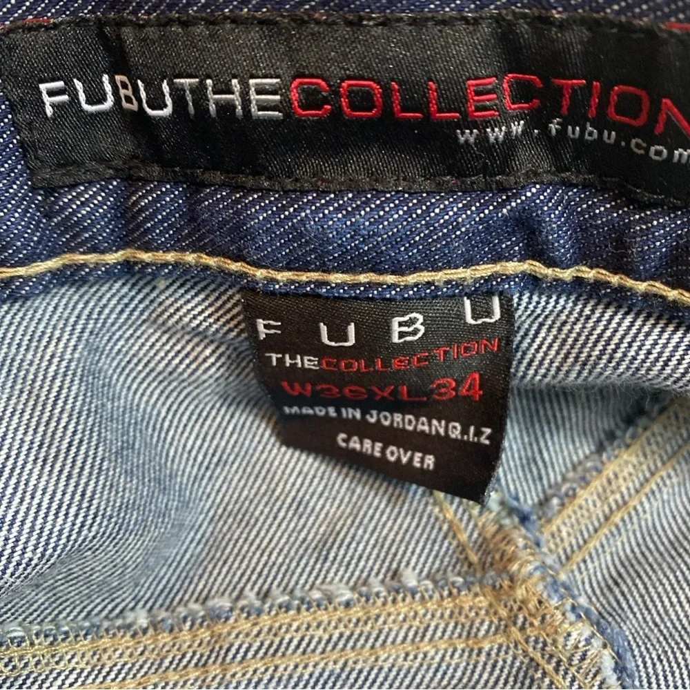 FUBU THE COLLECTION- Mens 36x34 Jeans Patchwork Baggy Wide Grunge Street